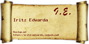 Iritz Edvarda névjegykártya